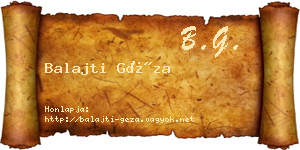 Balajti Géza névjegykártya