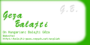 geza balajti business card