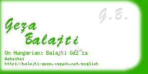 geza balajti business card